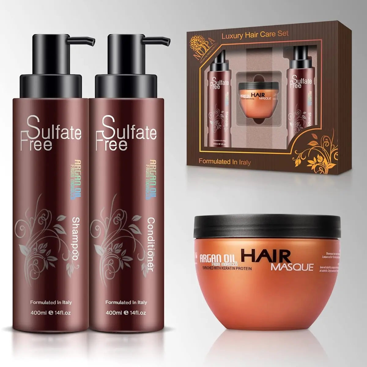 NUSPA Luxury Sulfate Free Argan Oil Hair Care Set NUSPA JOLIE'S
