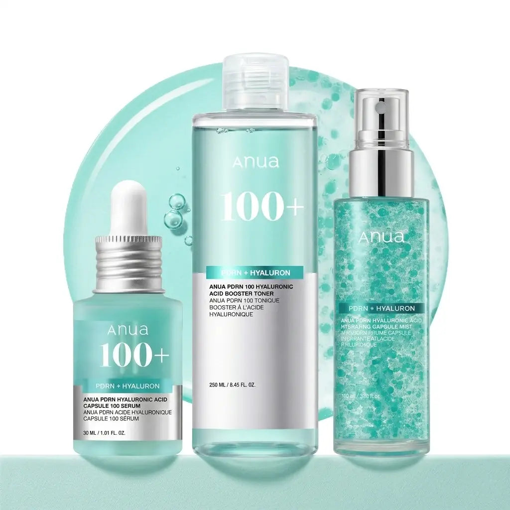 ANUA 100+ PDRN + Hyaluron Ultimate Glass Skin Hydration Trio ANUA JOLIE'S