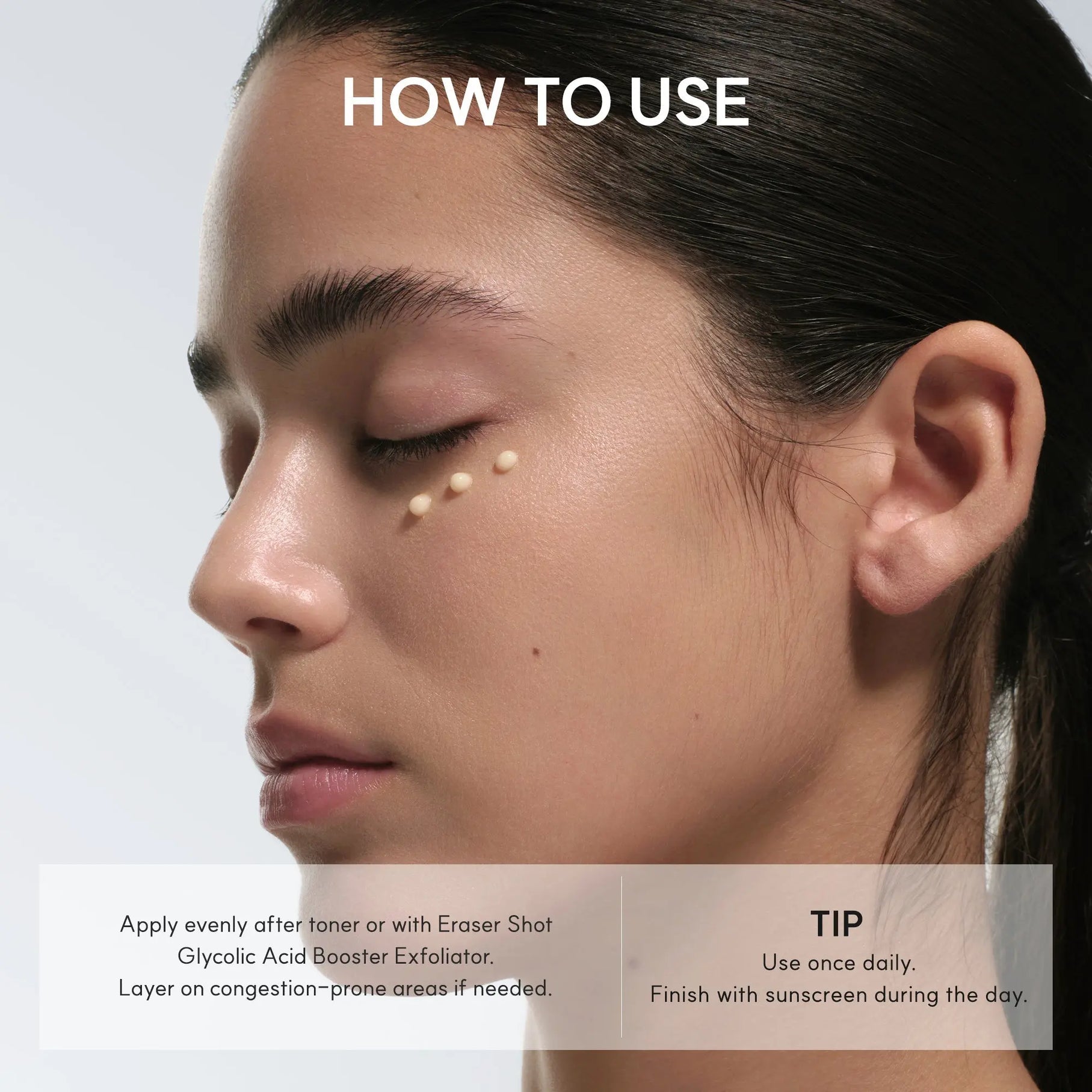 ARENCIA Eraser Shot Glycolic Acid Booster 30ML bottle with dropper for exfoliating and skin renewal.
