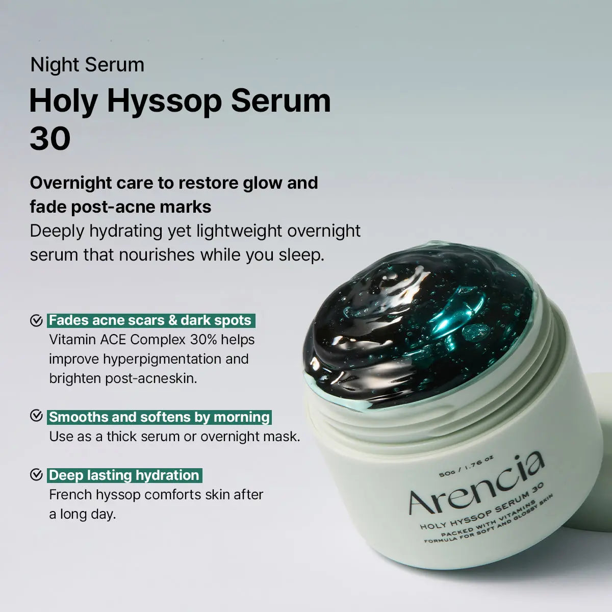 ARENCIA Glass Skin Starter Trio skincare set with green bottles and dropper applicators, designed for glowing, hydrated skin.