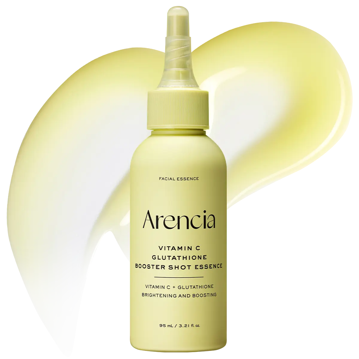 ARENCIA Vitamin C and glutathione brightening duo set featuring serum bottles with vibrant labels and fresh citrus slices.