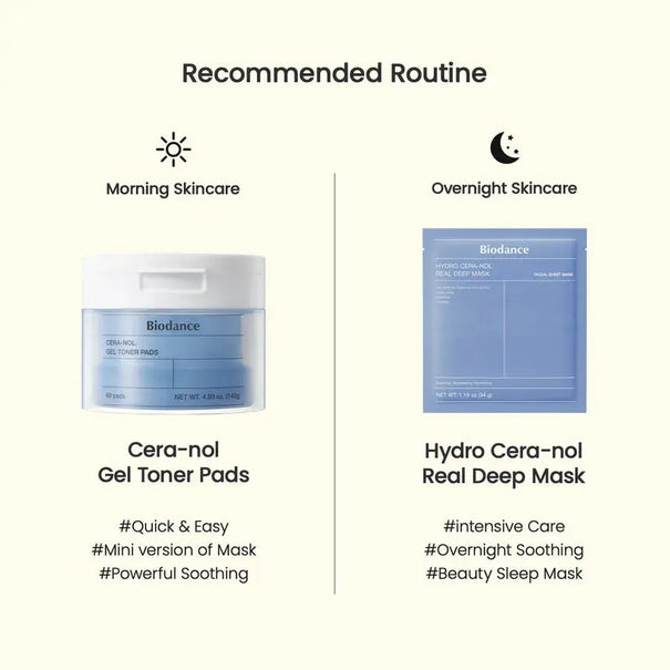 BIODANCE Hydro Cera-nol Real Deep Mask Set + Cera-nol Gel Toner Pads Medicube JOLIE'S