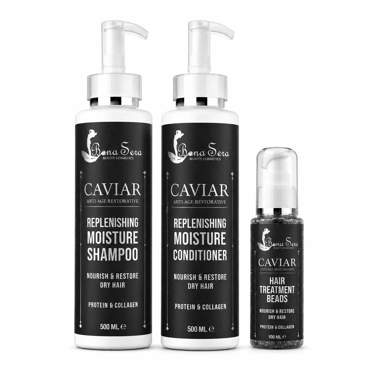 Bona Sera Caviar Anti Age Restorative Treatment Professional Hair care Kit - DOKAN