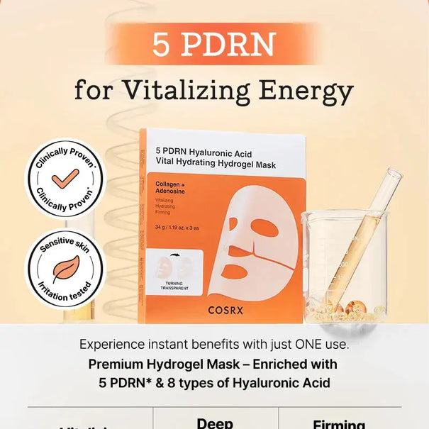 COSRX 5 PDRN Hyaluronic Acid Vital Hydrating Hydrogel Mask COSRX JOLIE'S
