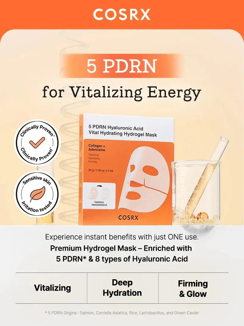 COSRX 5 PDRN Hyaluronic Acid Vital Hydrating Hydrogel Mask COSRX JOLIE'S