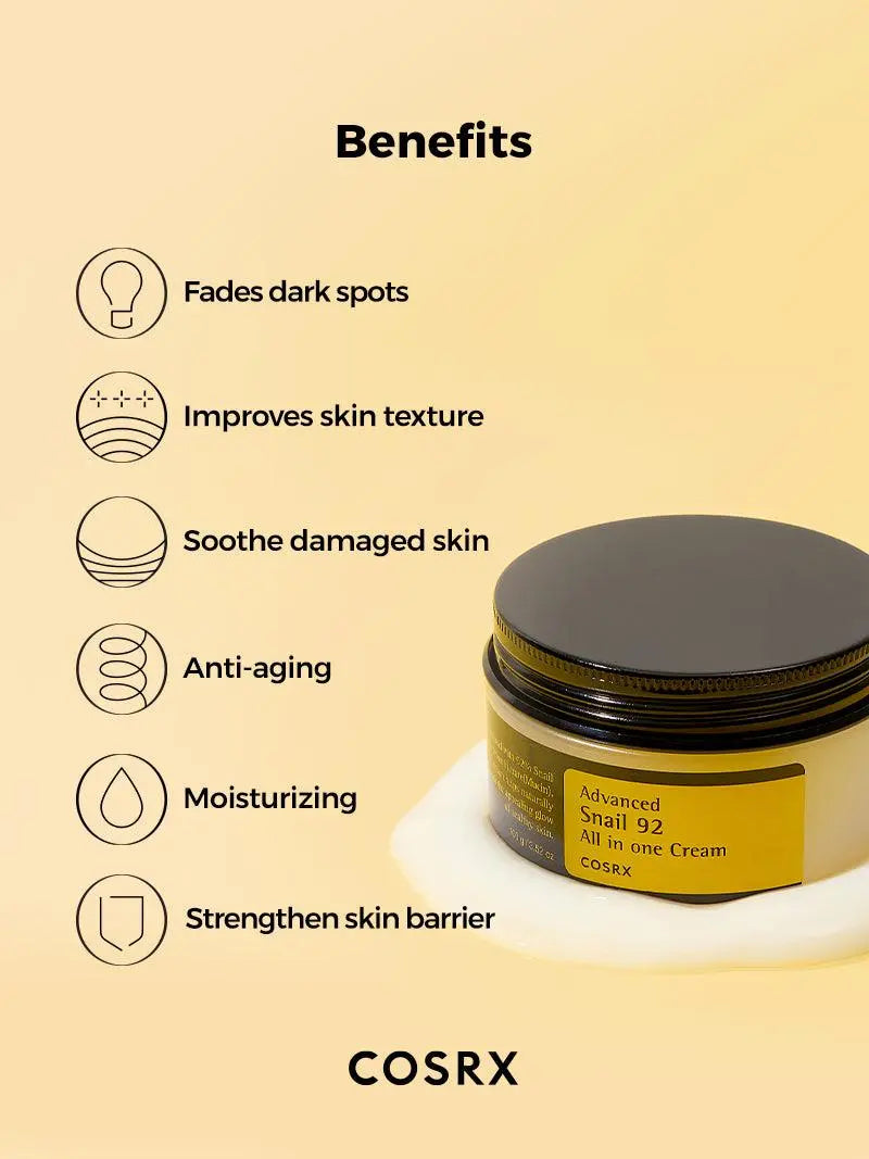 COSRX Advanced Snail 92 All in one Cream 100 gm - JOLIE'S