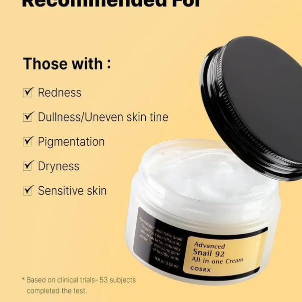 COSRX Advanced Snail 92 All in one Cream 100 gm - JOLIE'S