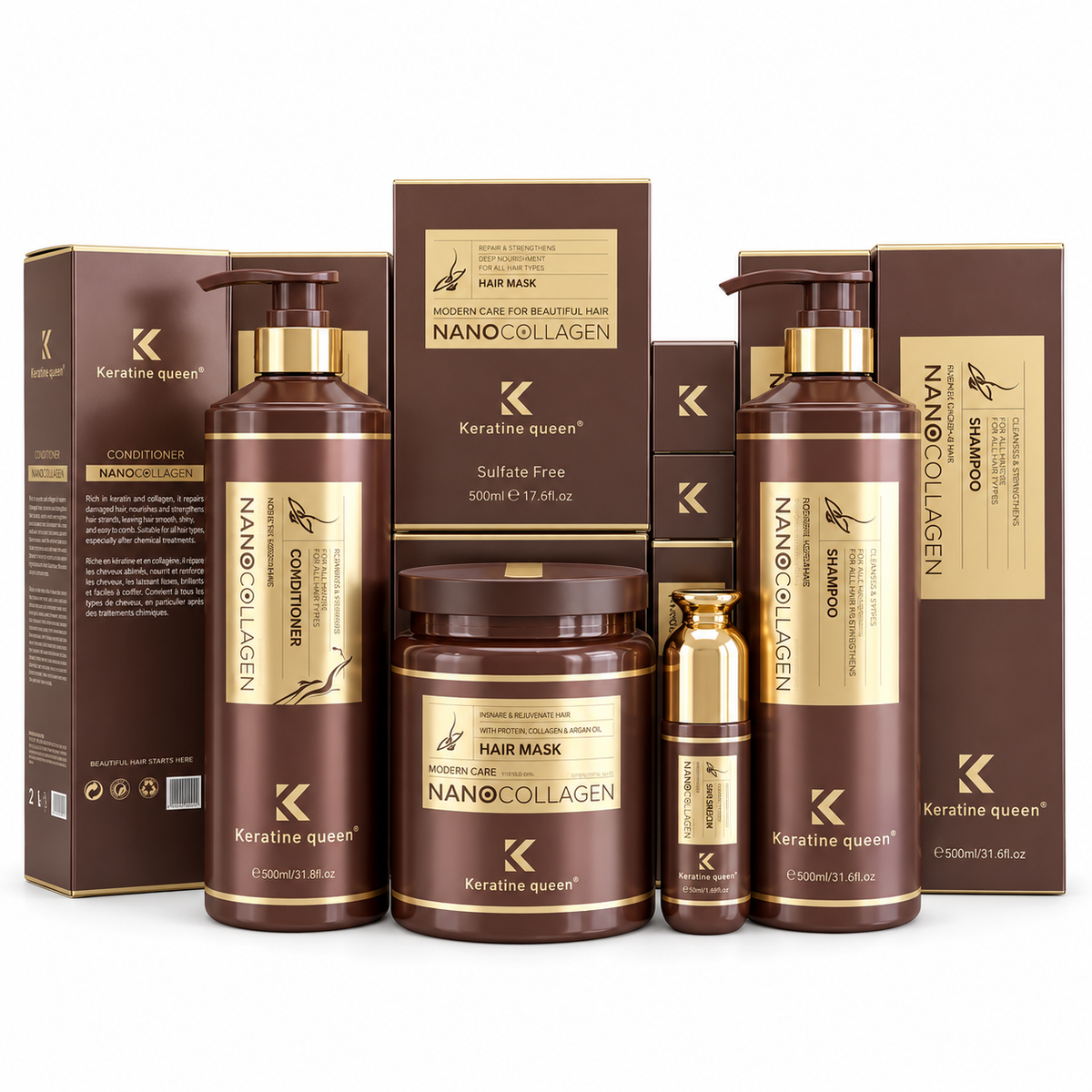 Keratine Queen Nano Proteins Collagen & Keratin Treatment Hair Care Set