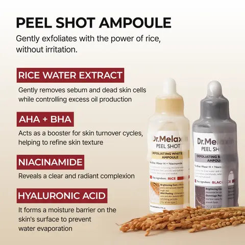 Dr.Melaxin Peel Shot Exfoliating Glow Rice Line - DOKAN