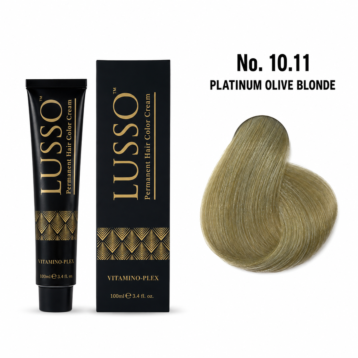 LUSSO Permanent Hair Colour Cream 100 ml No. 10.11 Platinum Olive Blonde