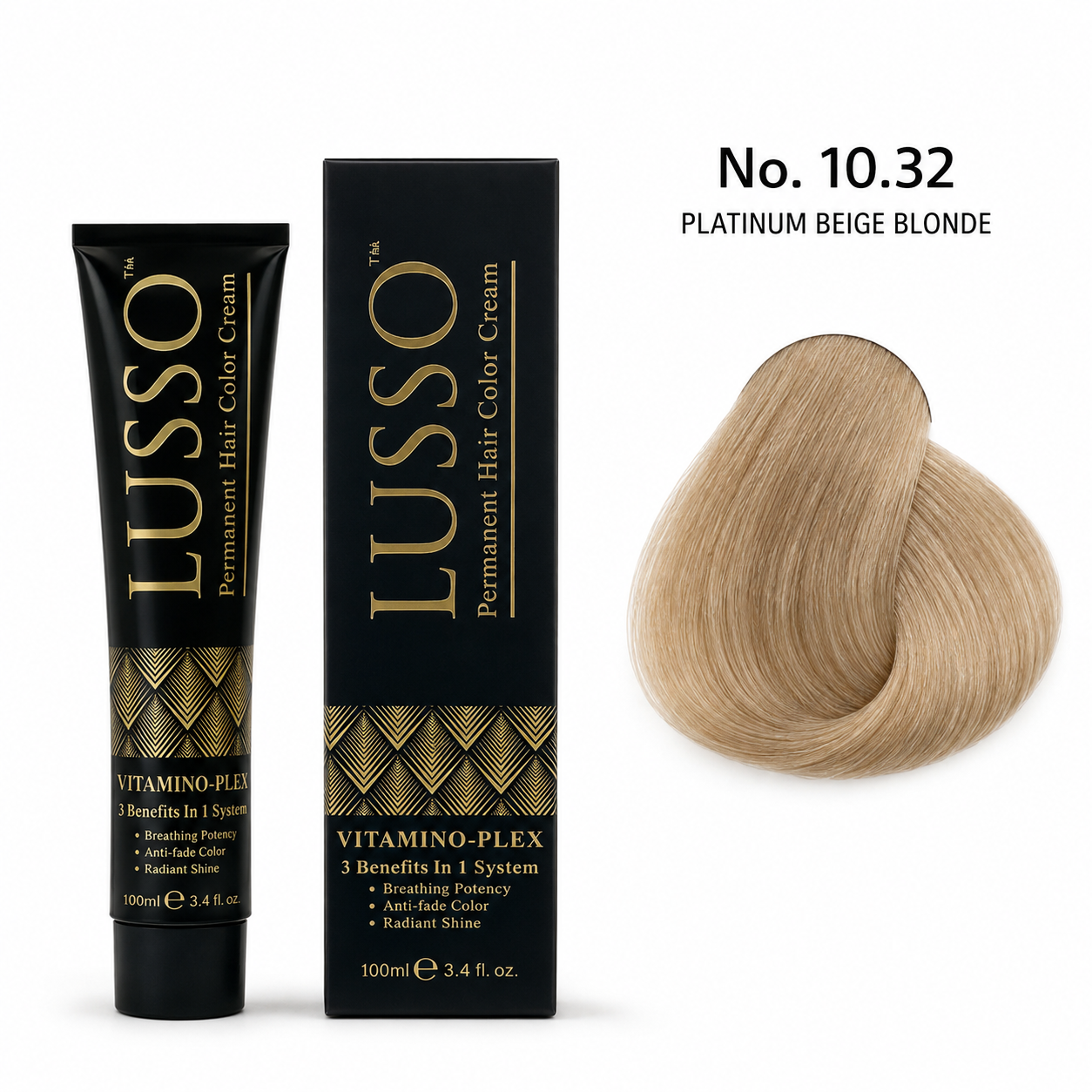 LUSSO Permanent Hair Colour Cream 100 ml No. 10.32 Platinum Beige Blonde