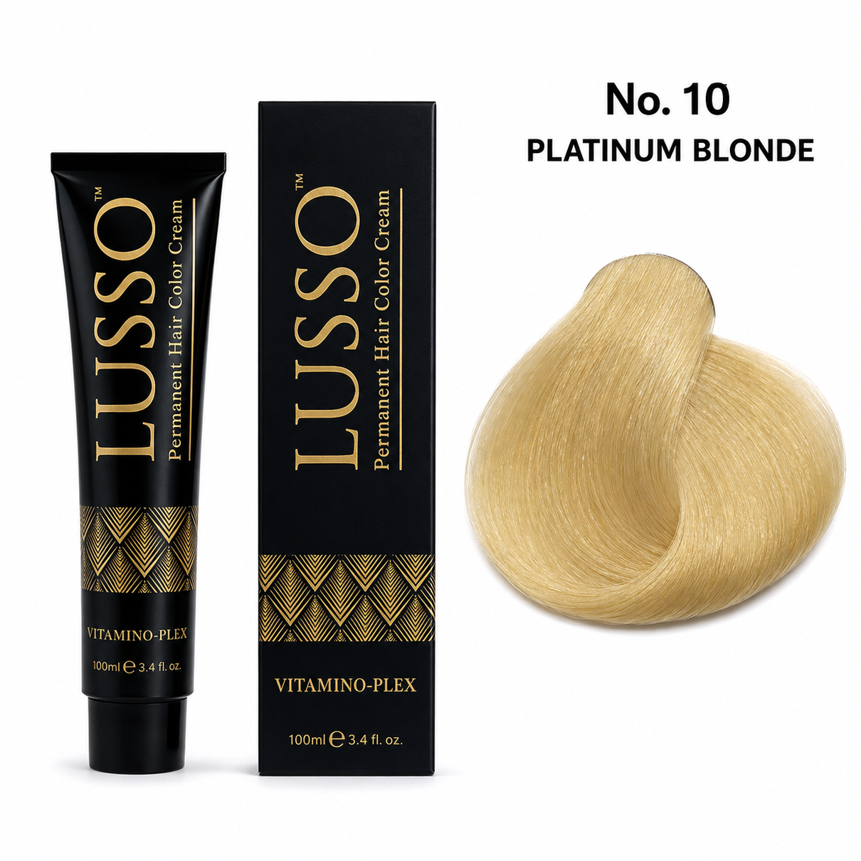 LUSSO Permanent Hair Colour Cream 100 ml No. 10 Platinum Blonde