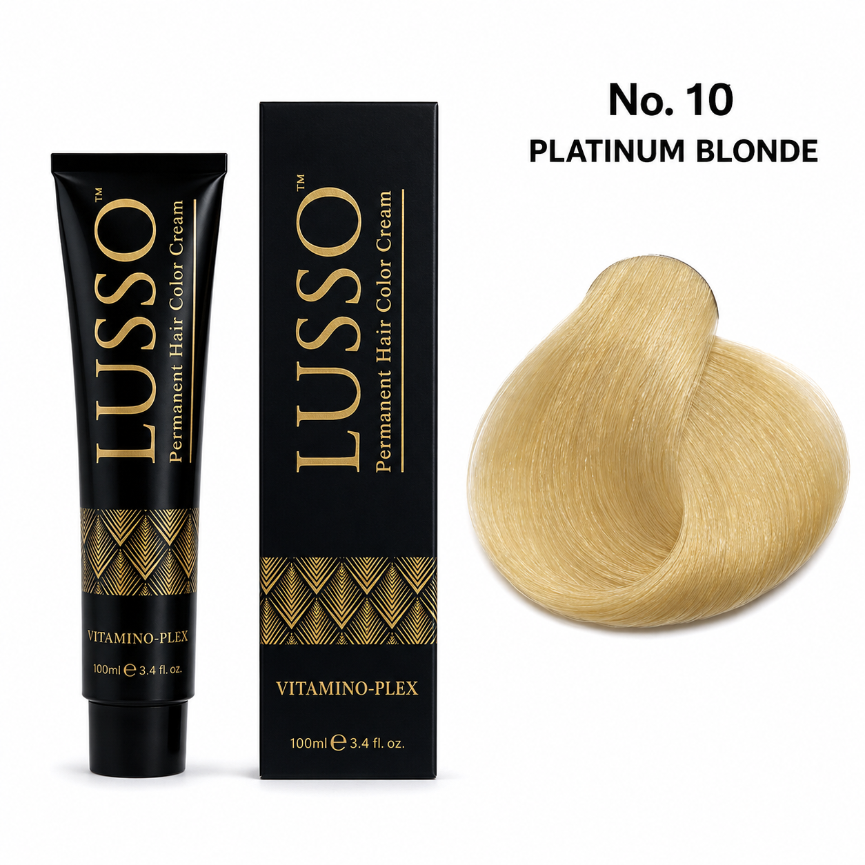 LUSSO Permanent Hair Colour Cream 100 ml No. 10 Platinum Blonde
