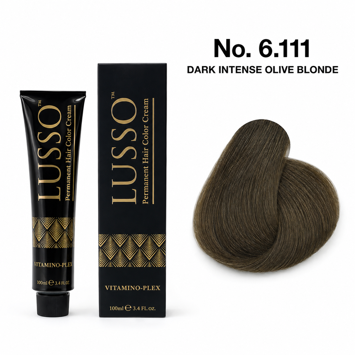 LUSSO Permanent Hair Colour Cream 100 ml No. 6.111 Dark Intense Olive Blonde
