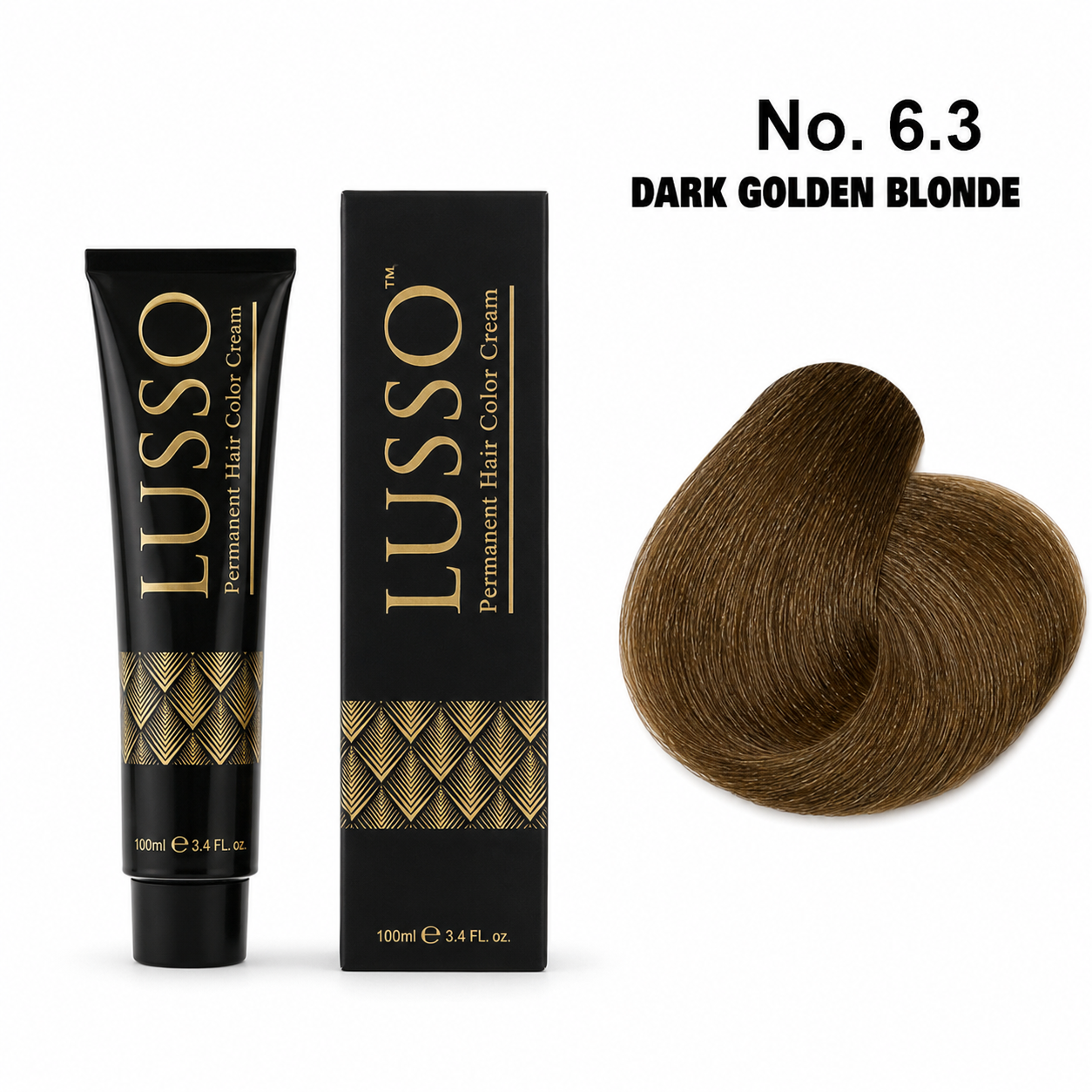 LUSSO Permanent Hair Colour Cream 100 ml No. 6.3 Dark Golden Blonde