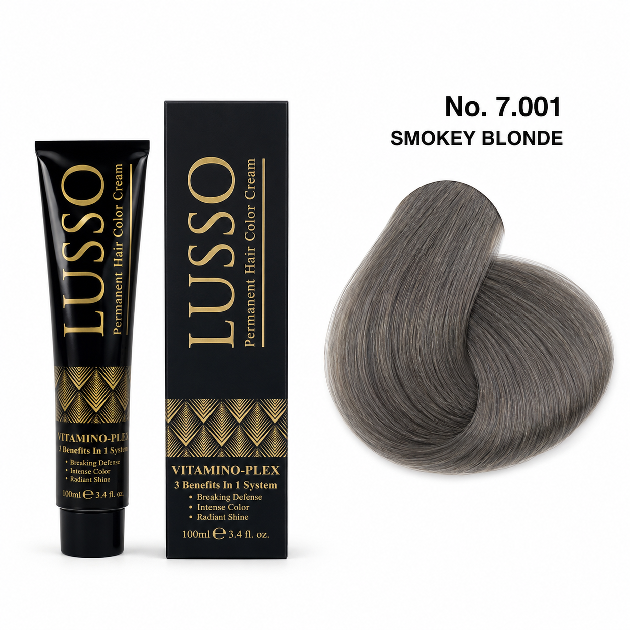 LUSSO Permanent Hair Colour Cream 100 ml No. 7.001 Smokey Blonde