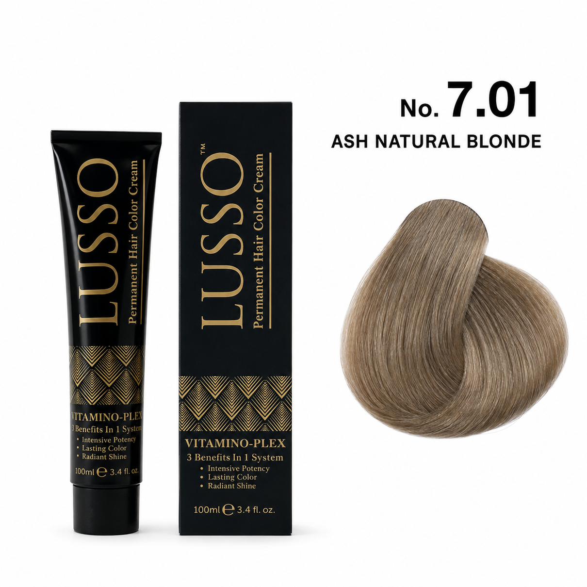 LUSSO Permanent Hair Colour Cream 100 ml No. 7.01 Ash Natural Blonde