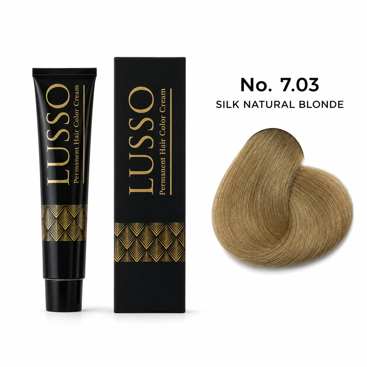 LUSSO Permanent Hair Colour Cream 100 ml No. 7.03 Silk Natural Blonde
