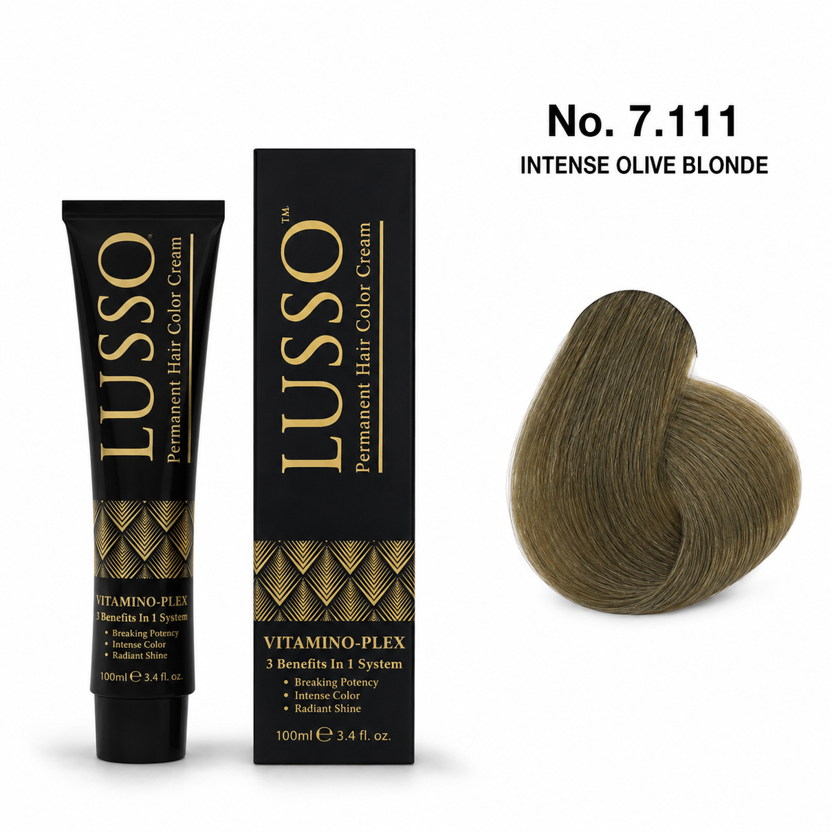 LUSSO Permanent Hair Colour Cream 100 ml No. 7.111 Intense Olive Blonde