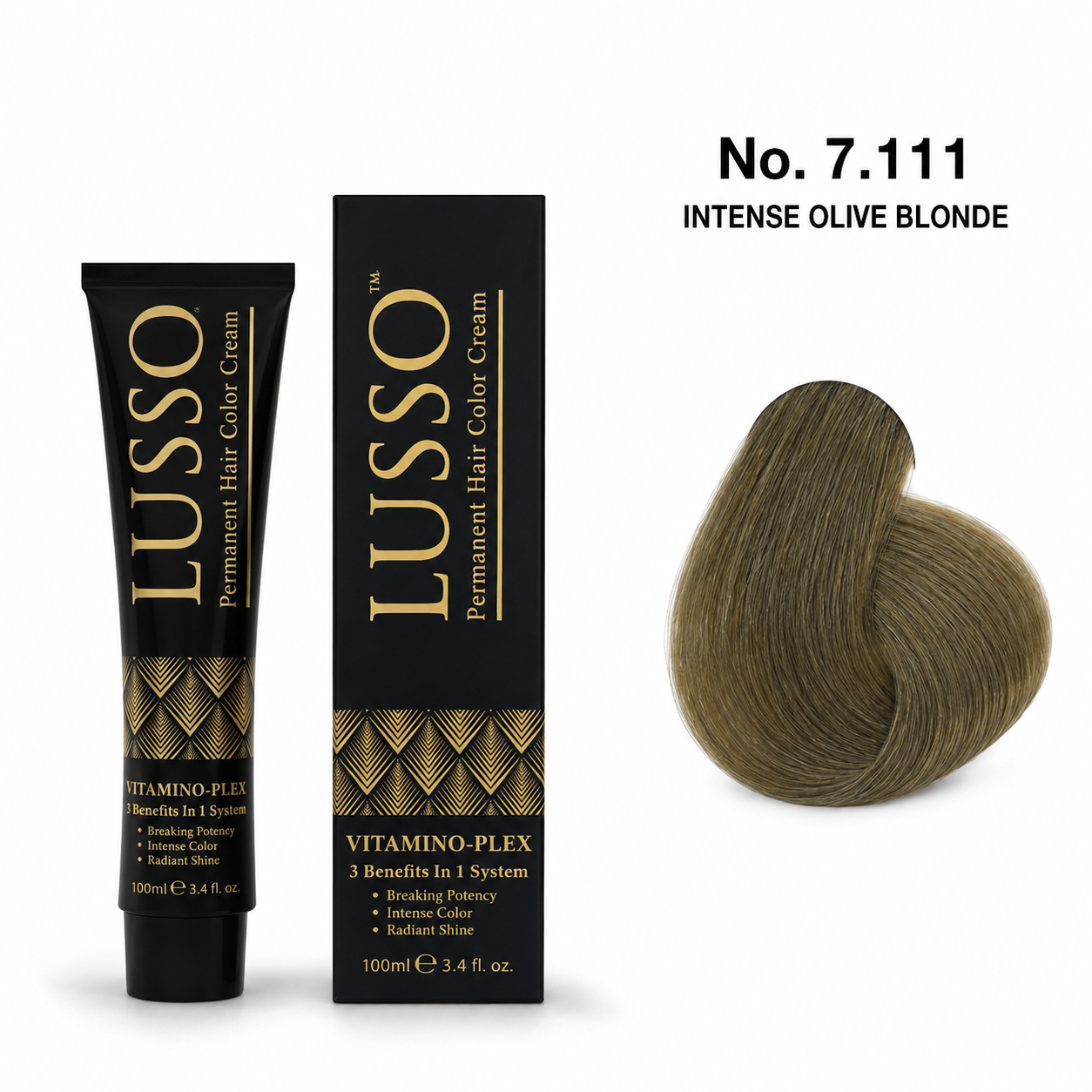 LUSSO Permanent Hair Colour Cream 100 ml No. 7.111 Intense Olive Blonde