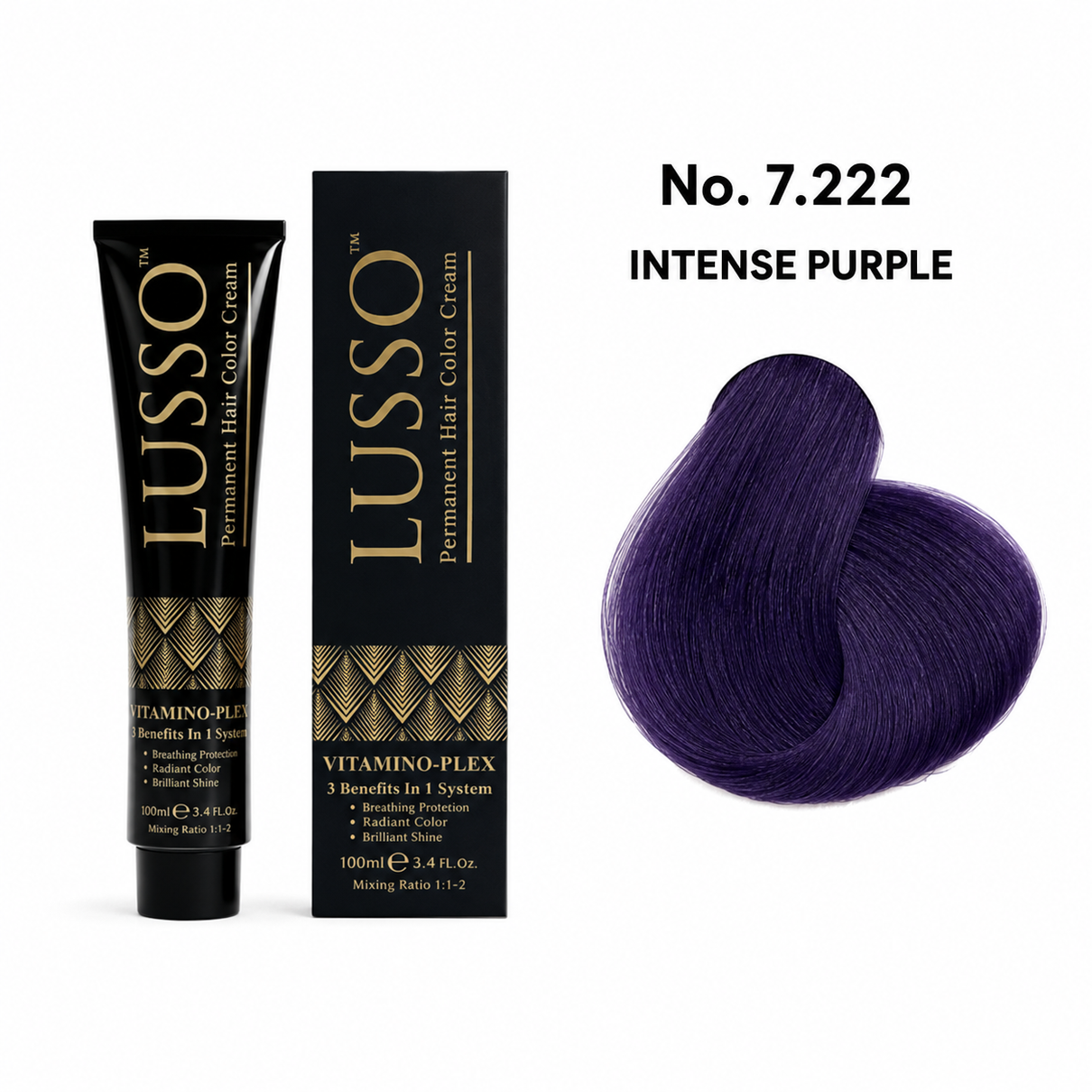 LUSSO Permanent Hair Colour Cream 100 ml No. 7.222 Intense Purple