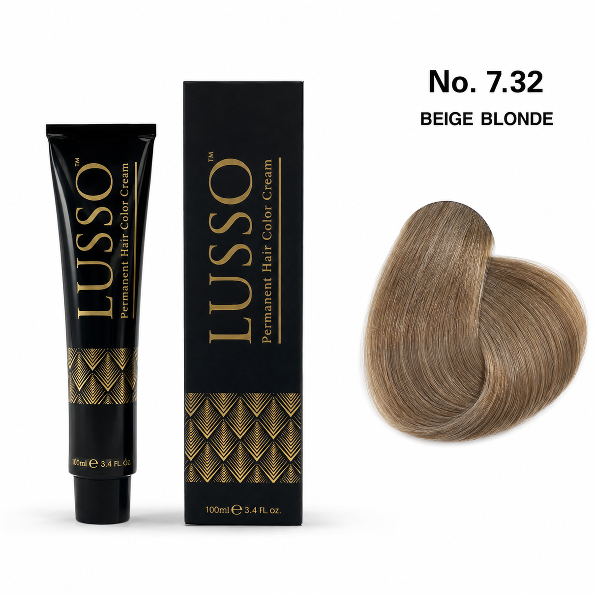 LUSSO Permanent Hair Colour Cream 100 ml No. 7.32 Beige Blonde