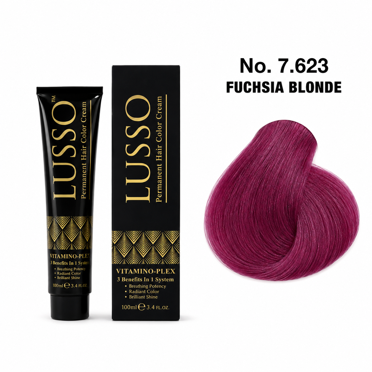 LUSSO Permanent Hair Colour Cream 100 ml No. 7.623 Fuchsia Blonde