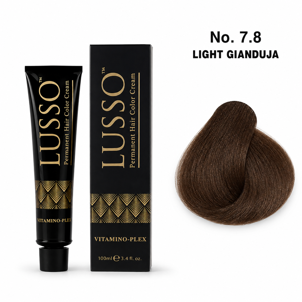 LUSSO Permanent Hair Colour Cream 100 ml No. 7.8 Light Gianduja