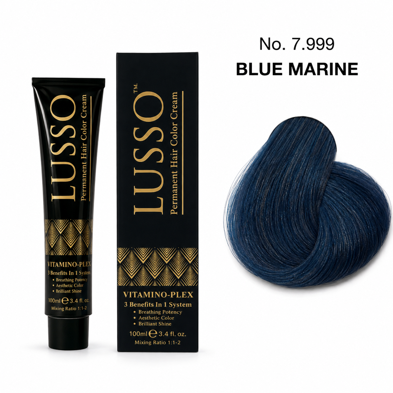LUSSO Permanent Hair Colour Cream 100 ml No. 7.999 Blue Marine