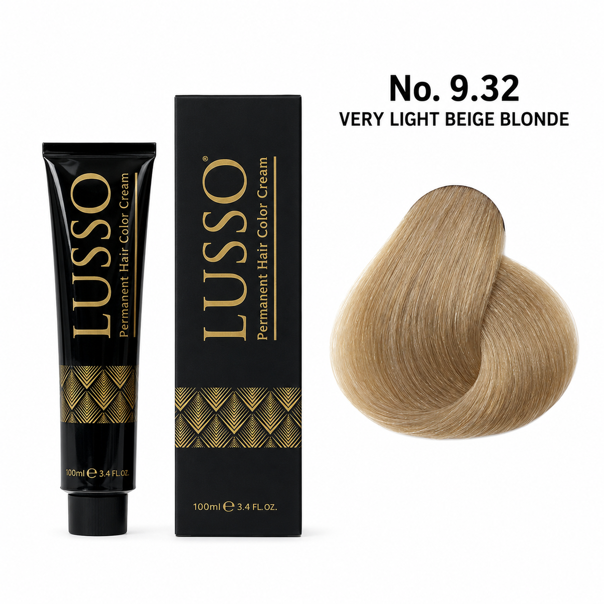 LUSSO Permanent Hair Colour Cream 100 ml No. 9.32 Very Light Beige Blonde