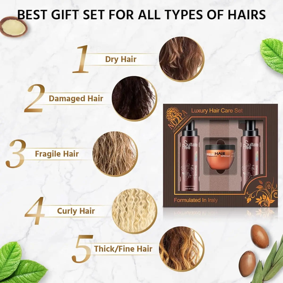 NUSPA Luxury Sulfate Free Argan Oil Hair Care Set NUSPA JOLIE'S