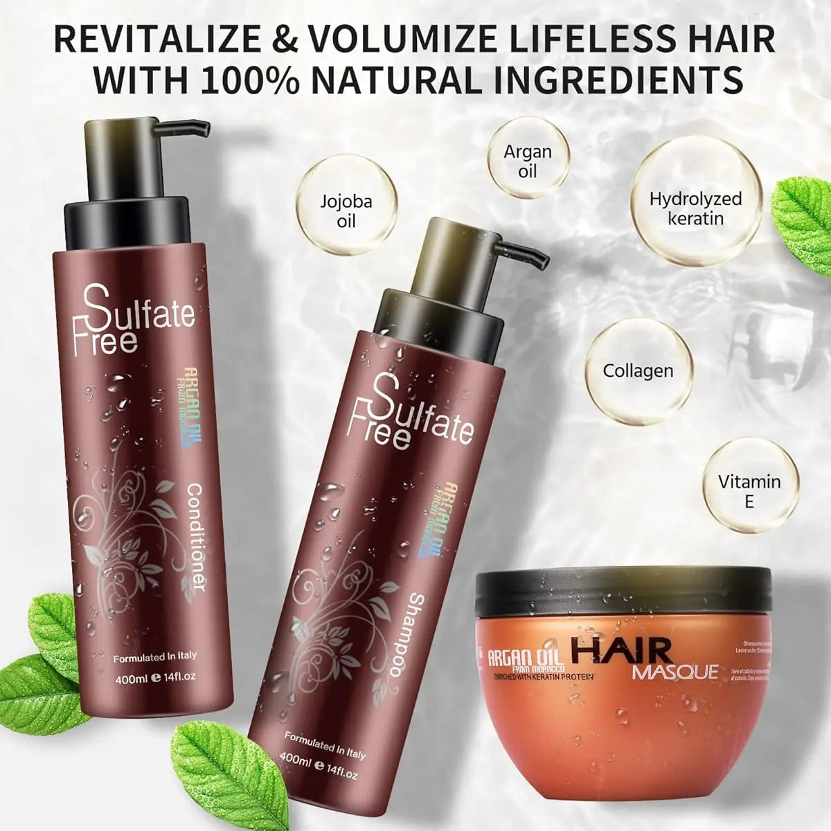 NUSPA Luxury Sulfate Free Argan Oil Hair Care Set NUSPA JOLIE'S