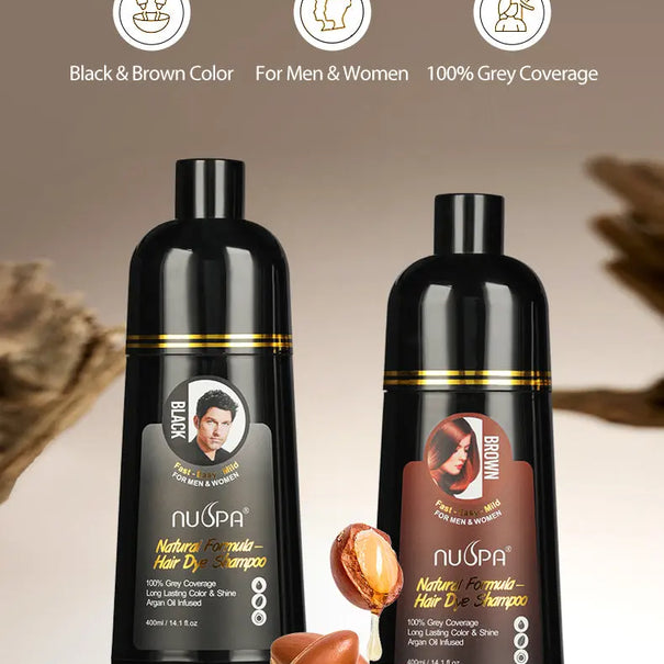 NUSPA Natural Hair Dye Argan Oil Infused Shampoo 400 ML NUSPA JOLIE'S