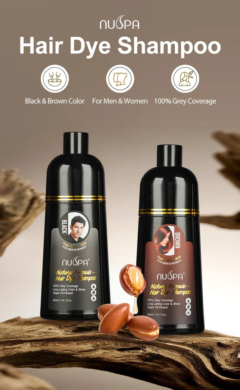 NUSPA Natural Hair Dye Argan Oil Infused Shampoo 400 ML NUSPA JOLIE'S