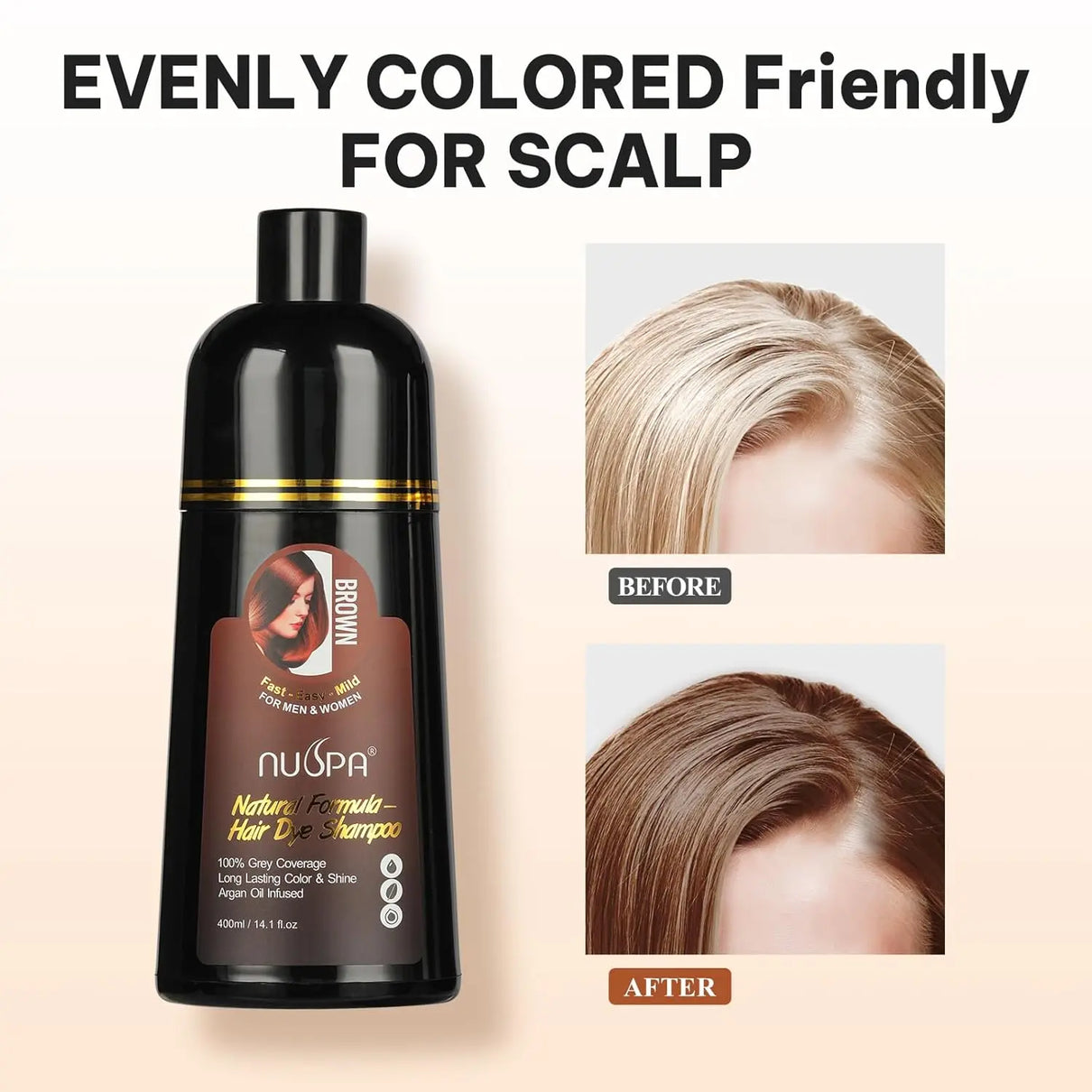 NUSPA Natural Hair Dye Argan Oil Infused Shampoo 400 ML NUSPA JOLIE'S