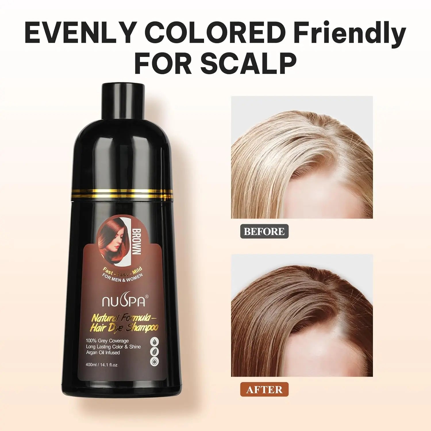 NUSPA Natural Hair Dye Argan Oil Infused Shampoo 400 ML NUSPA JOLIE'S