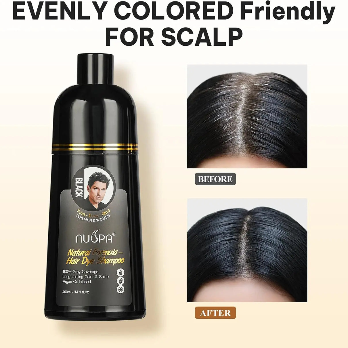 NUSPA Natural Hair Dye Argan Oil Infused Shampoo 400 ML NUSPA JOLIE'S