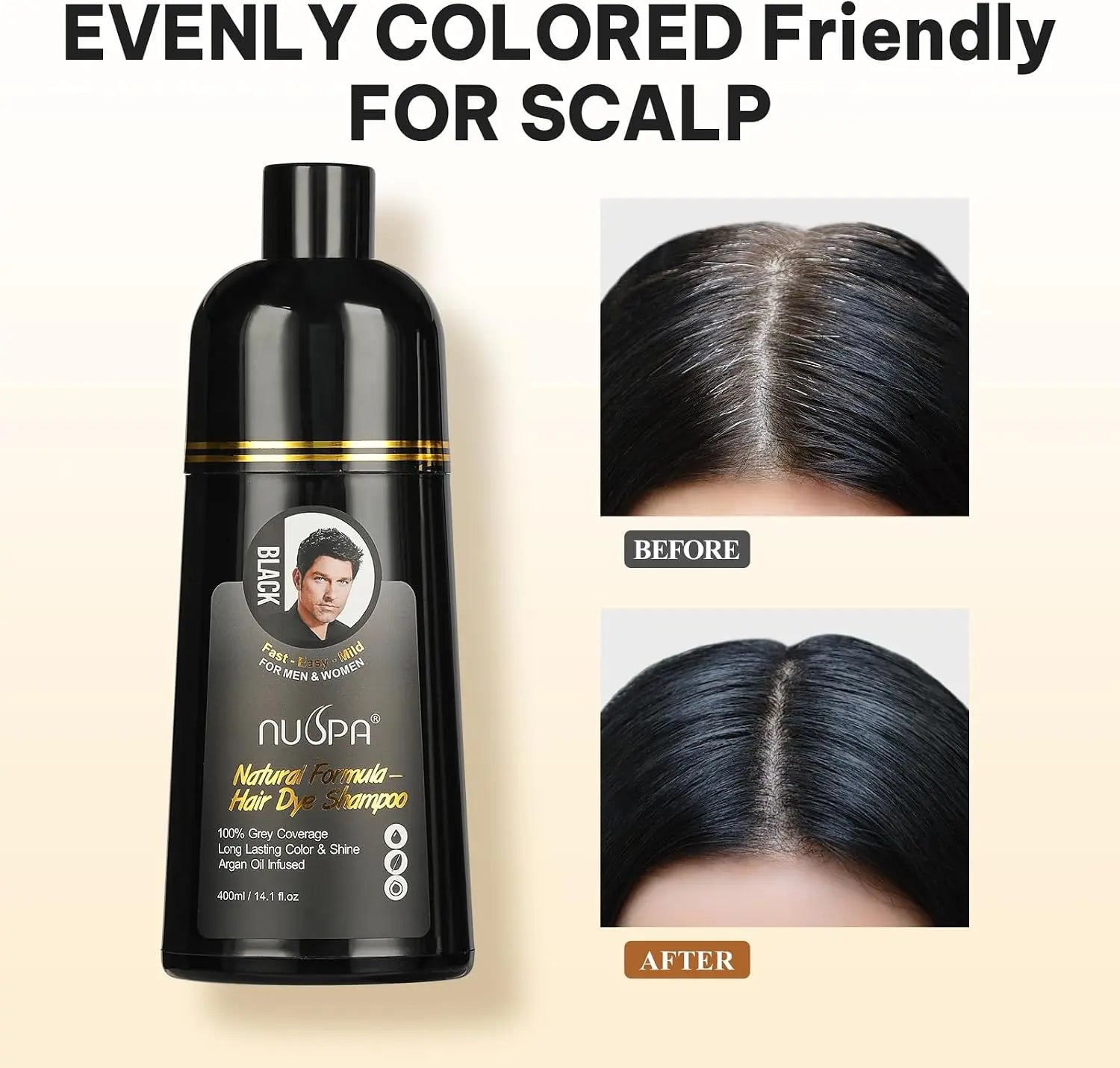 NUSPA Natural Hair Dye Argan Oil Infused Shampoo 400 ML NUSPA JOLIE'S