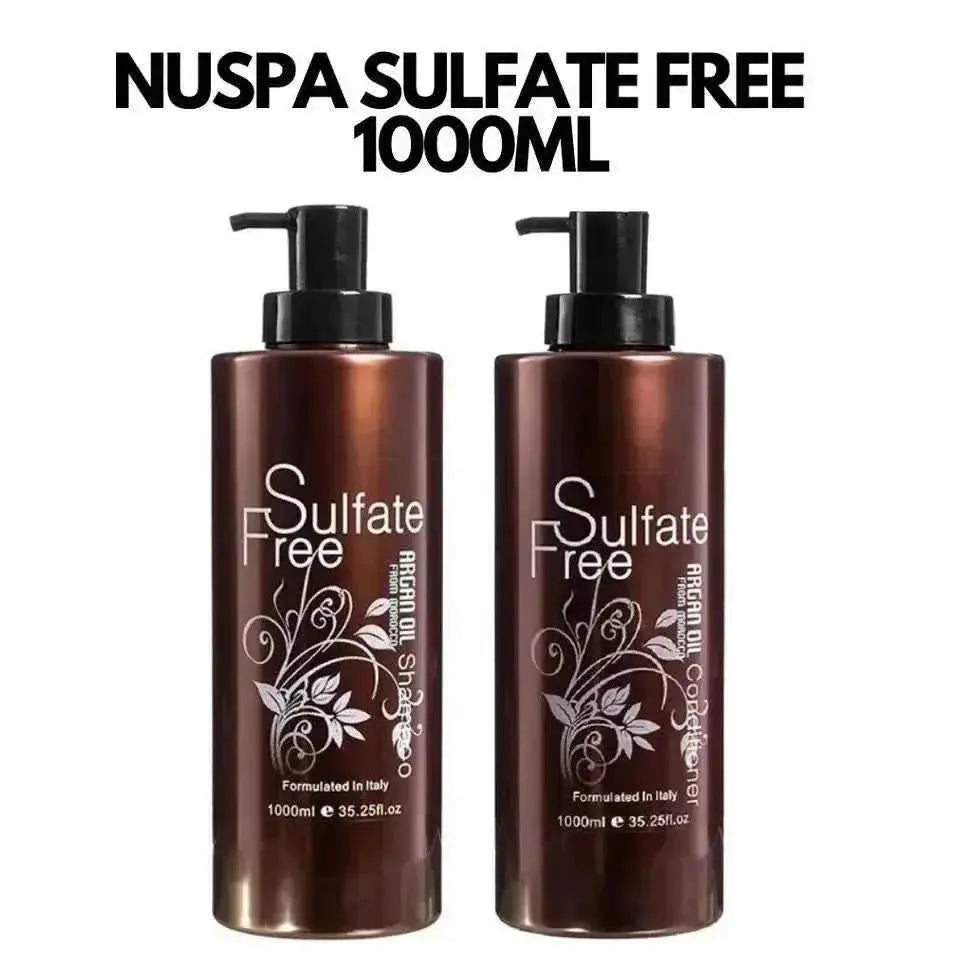 Nuspa Natural Organic Sulfate Free Moroccan Argan Oil Shampoo and Conditioner Set 1000 ml - DOKAN