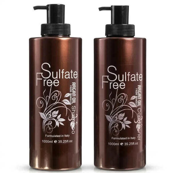 Nuspa Natural Organic Sulfate Free Moroccan Argan Oil Shampoo and Conditioner Set 1000 ml NUSPA JOLIE'S