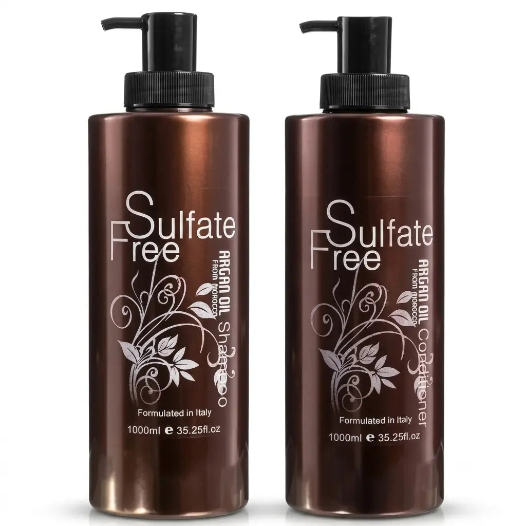 Nuspa Natural Organic Sulfate Free Moroccan Argan Oil Shampoo and Conditioner Set 1000 ml NUSPA JOLIE'S