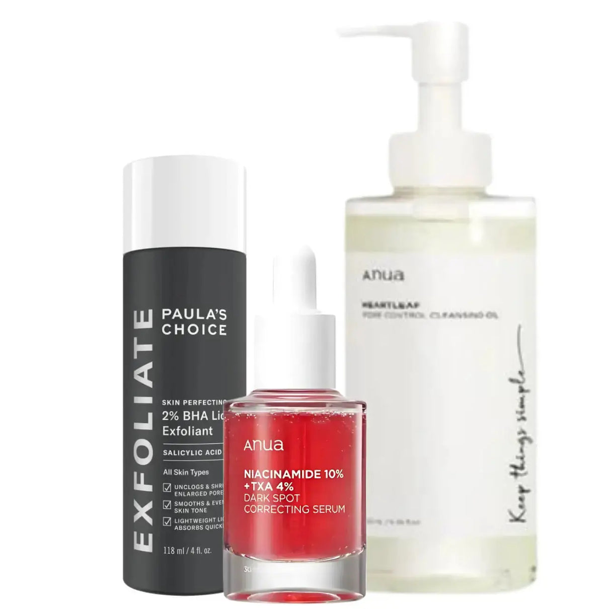 DOKAN PAULA'S CHOICE Skin Perfecting + ANUA Niacinamide 10% + TXA 4% Serum + Anua Heartleaf pore control cleansing oil Paula Choice X Anua
