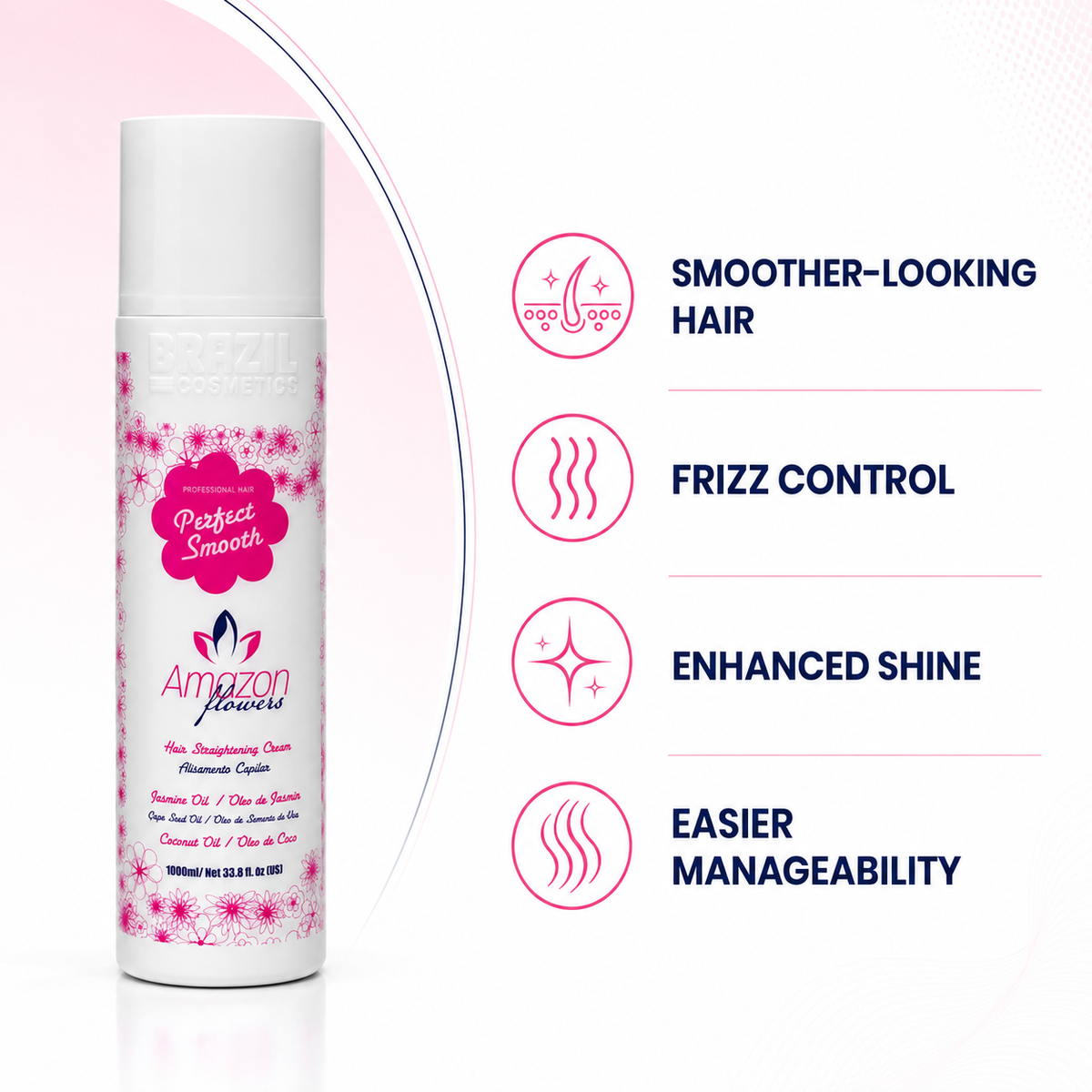 Amazon Flowers Perfect Smooth smoothing and frizz-control benefits