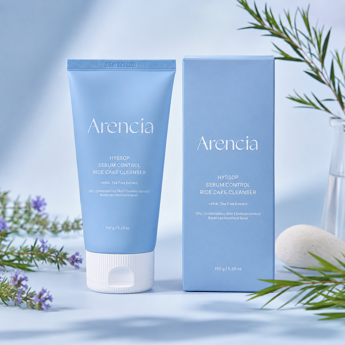 ARENCIA Hyssop Sebum Control Rice Cake Cleanser – 150g creative