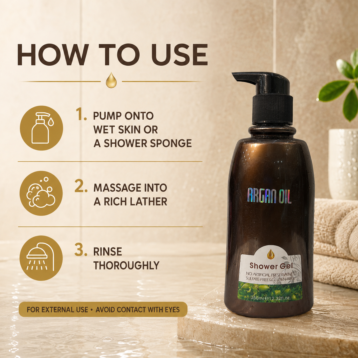 How to use Argan Oil Shower Gel 350 ml