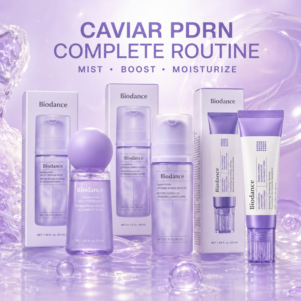 Biodance Caviar PDRN Complete Routine three-step set