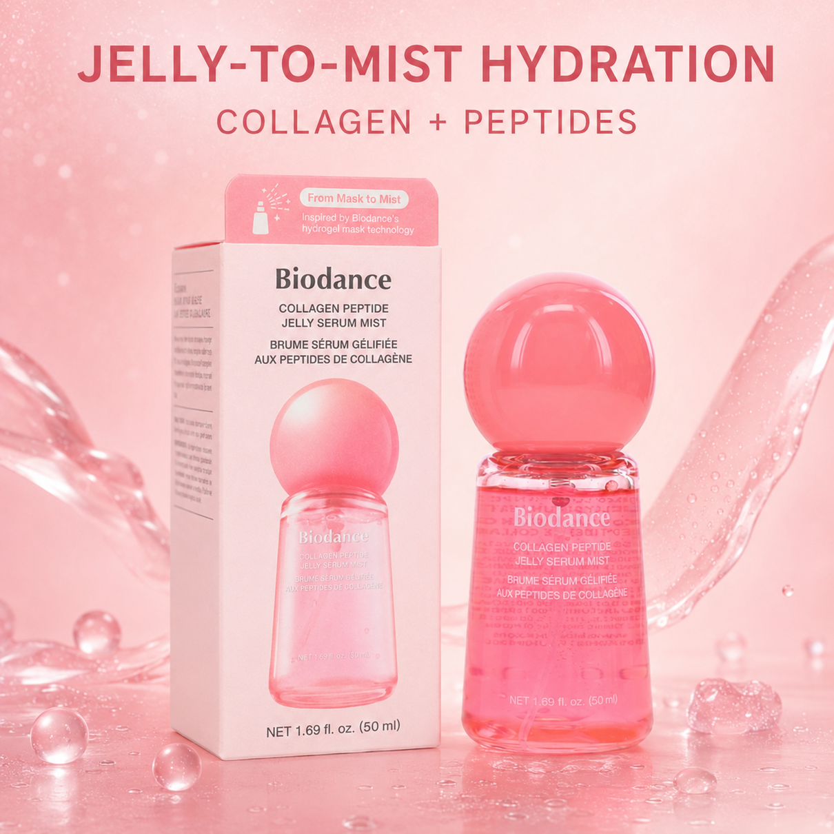 Biodance Collagen Peptide Jelly Serum Mist with matching box