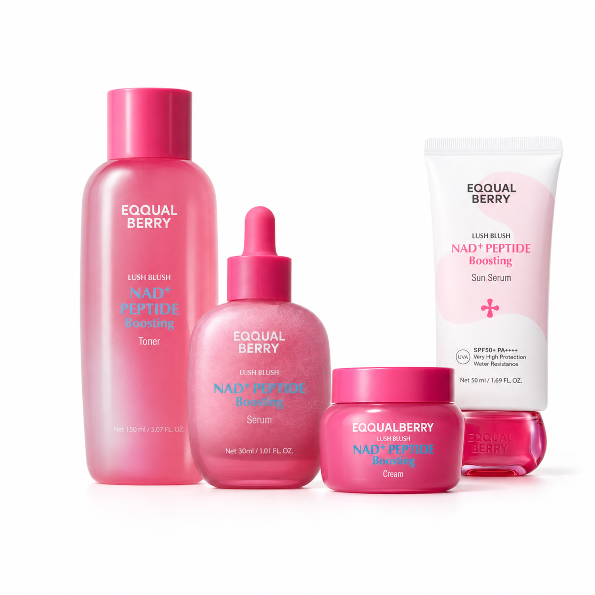 EQQUALBERRY NAD+ Peptide Complete Morning Routine four-piece set