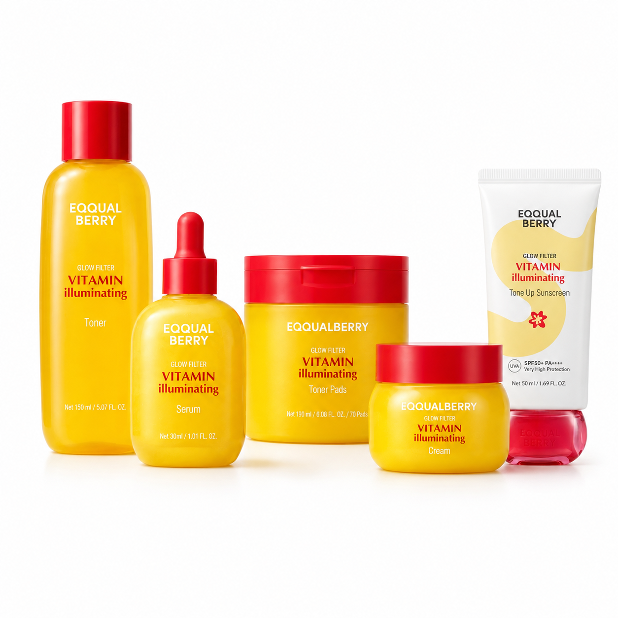 EQQUALBERRY Vitamin Illuminating complete five-step daytime routine set
