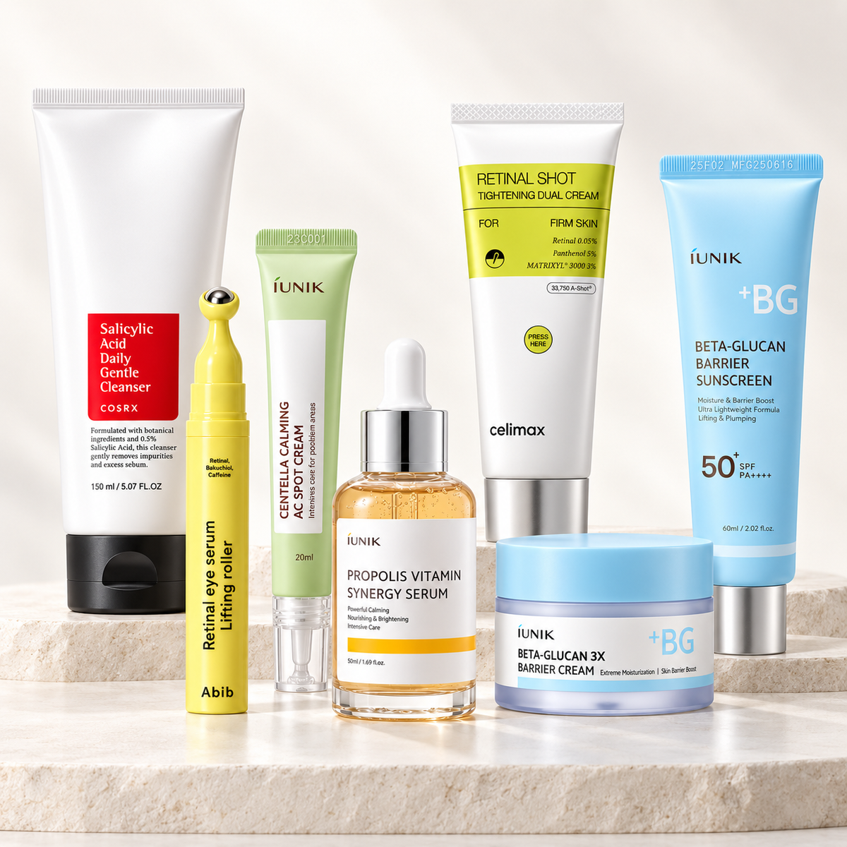 JOLIE'S Clear, Calm and Firm seven-piece skincare routine set